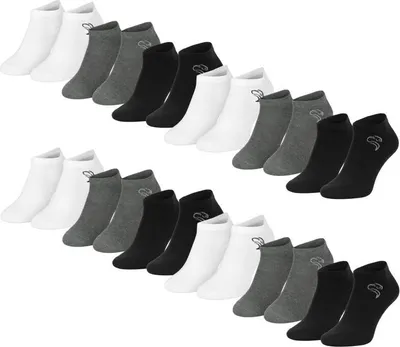 Produktbild von Black Snake 12 Paar Sneakersocken Damen Herren - 43/46 - Schwarz/Grau/Weiß