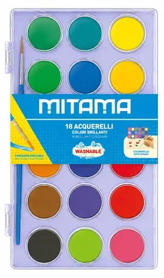 Produktbild von Wasserfarben, 18 Farben, 2,9 cm, violett, MITAMA 62890-90321
