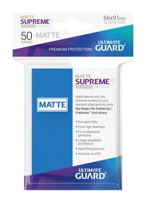 Image de Ultimate Guard Supreme UX Sleeves taille standard Bleu roi mat 50 protections