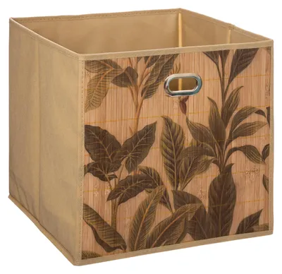 Produktbild von 5five Simply Smart Aufbewahrungsbox aus Polypropylen Bambus Metall braun 31cm x 31cm x 31cm
