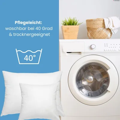 Produktbild von wometo 2 Stück / 2er Set Federkissen 100% Federn 40x80 - 600g  Kissen / Füllkissen mit Bezug aus 100% Baumwolle weiß / Innenkissen / Kissenfüllung / kleine Sofakissen (viele Maße)