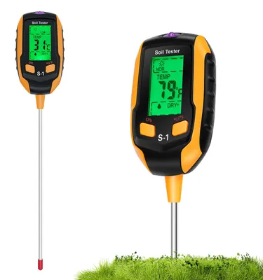 Produktbild von Tolesum 4-in-1 Bodenmessgerät Digital: Bodentester für pH-Wert, Bodenfeuchtigkeit, Temperatur & Sonnenlicht - LCD Bodenfeuchtemessgerät mit Hintergrundbeleuchtung für Garten, Zimmerpflanzen, Rasen
