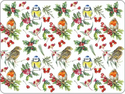 Obrázok produktu pre Vianočný prestieranie Birds in winter Vtáky na imelových vetvičkách