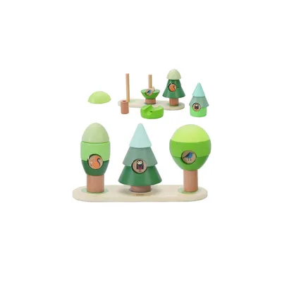 Image de CLASSIC WORLD Puzzle Blocks Pyramide pour enfants Forêt 16 éléments