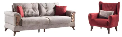 Produktbild von Designer Wohnzimmer Set 3-Sitzer Sofa und Sessel 2tlg.