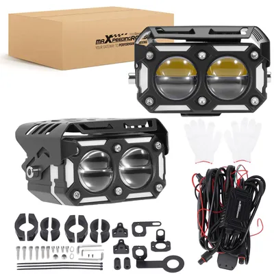 Image de Kit de 2 phares de travail LED de 80W pour moto, UTV, ATV, SUV, 12V, šŠtanches IP67, avec support