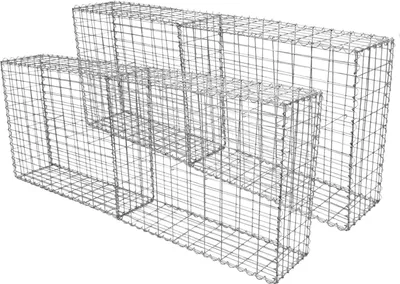 Produktbild von MonsterShop Gabionen Steingabionen Gabionenkörbe Drahtkorb Mauer Steinkörbe Gitterkorb Gabionenzaun 100cm x 80cm x 30cm 4 Körbe beeinhaltet