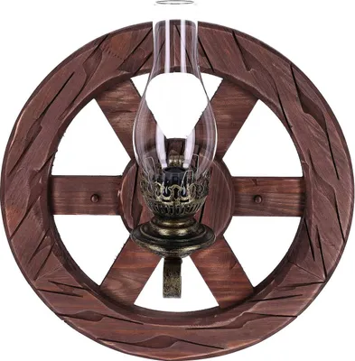 Produktbild von TIBU Wandleuchte aus Holz Vintage Wandlampe Innen Wohnzimmer E14 Rad Retro