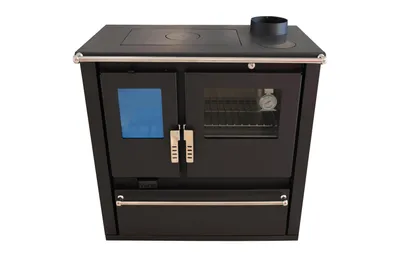 Immagine prodotto di Stufa a legna CS Plus inox nero, efficienza energetica A+ 82,20%, 7,7 kW, 830 x 500 x 860 mm
