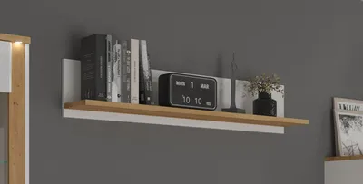 Image de Étagère murale Avila 120 cm, chêne Artisan blanc