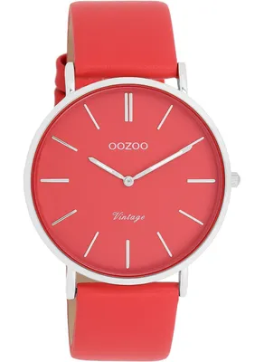 Produktbild von Oozoo Damen Lederarmband Uhr Vintage Series orange rot Analog Quarzuhr UOC20324