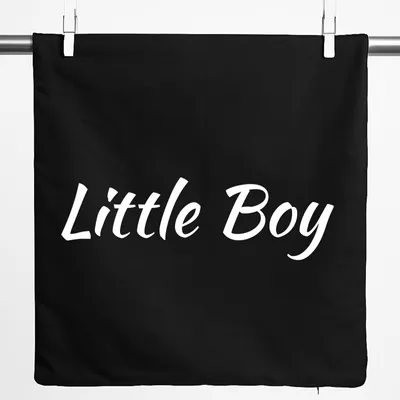 Produktbild von Huuraa Kissenbezug Little Boy Schriftzug 40x40cm Black Baumwolle Dekokissenbezug Geschenkidee