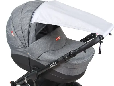 Produktbild von BABYLUX Sonnenschutz SONNENSEGEL für Kinderwagen Buggy UV Schutz 53. Hell Grau