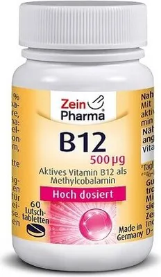 Produktbild von ZeinPharma B12 - 500µg Methycobalamin - 60 Lutschtabletten