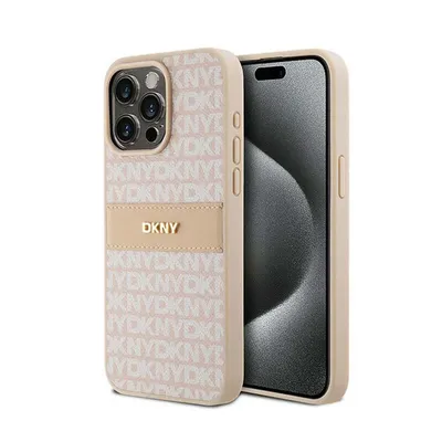 Image de Dkny Dkhcp15Xprthslp Iphone 15 Pro Max6.7 Różowy/Pink Hardcase Leather Mono Stripe & Metal Logo