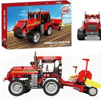 Immagine prodotto di Set di costruzioni Lebula, 471 elementi, trattore agricolo rosso