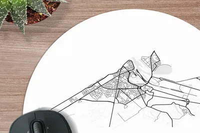 Produktbild von MuchoWow® Mauspad Mousepad Belgien - Ostende - Stadtplan - Karte - Schwarz und weiß - Karte 20x20 cm - Mousepads - Maus Mat - Pad - Mausunterlage - Schreibtischmatte