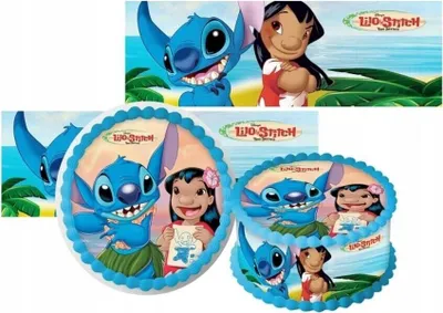 Produktbild von Essbar Lilo und Stitch Tortenaufleger Torte Tortenbild Zuckerbild Premium 0,6mm (LS03)