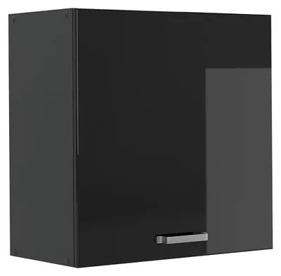 Image de Elément haut de cuisine Vicco R-Line Noir Haute brillance/Anthracite 60cm avec 1 porte, Model 65797