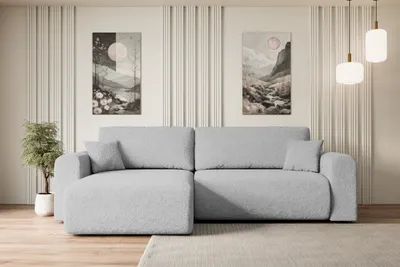 Produktbild von ALTDECOR Ecksofa mit Schlaffunktion und Bettkasten Corner Sofa Eckcouch Couch L-Form universal, links/rechts Schlafcouch Ausziehbar Wohnlandschaft Schlafsofa ORRO-L - 272x145x83cm Hellgrau