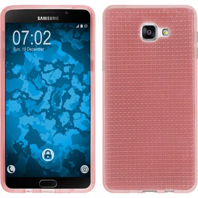Produktbild von PhoneNatic Case kompatibel mit Samsung Galaxy A9 (2016) - rosa Silikon Hülle Iced + 2 Schutzfolien