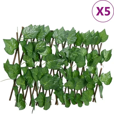 Produktbild von Rankgitter mit Künstlichem Weinlaub 5 Stk. Erweiterbar 180x20cm