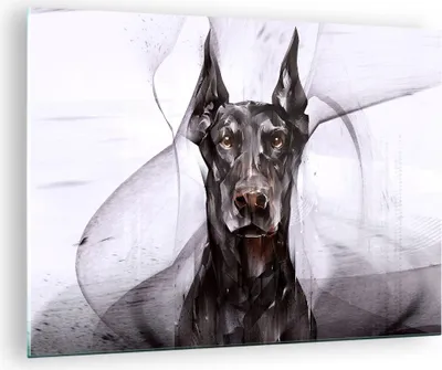 Produktbild von Bilder auf glas - Hund Abstraktion - 70x50cm - Glasbilder - Wandbilder - Kunstdruck - zum Aufhängen bereit - Wanddekoration aus Glas - Glas Bilder - Wandbild auf Glas - Einteilig - GAA70x50-3999