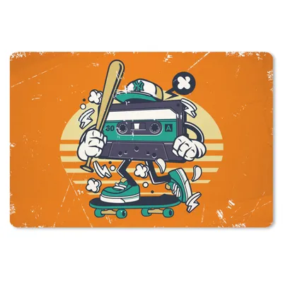 Produktbild von MuchoWow® Mauspad Mousepad Kassette - Skateboard - Vintage 27x18 cm - Mousepads - Maus Mat - Pad - Mausunterlage - Büroartikel - Desk Matten