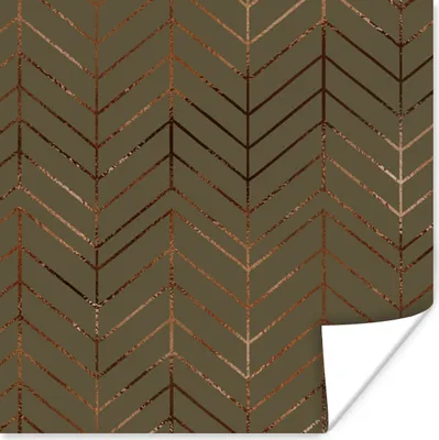 Produktbild von MuchoWow® Poster Muster - Bronze - Luxus - Grün 50x50 cm - Wohnzimmerdekoration