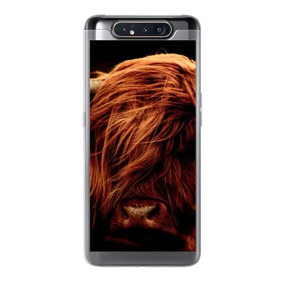 Produktbild von MuchoWow® Handyhülle Schutzhülle Hülle für Samsung Galaxy A80 Schottischer Highlander - Kuh - Hörner - Porträt - Tiere Silikon Softcase Handy Hülle - Schutzdeckel