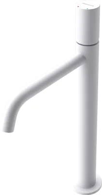 A white matte faucet on a white background.
