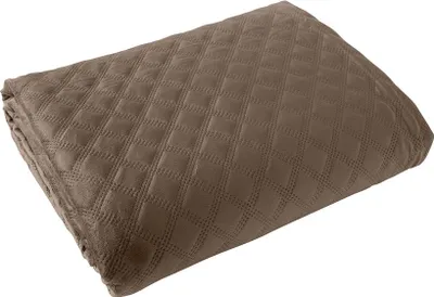Produktbild von VELVI Tagesdecke 220x240cm - warmes Braun mit geometrischem Muster