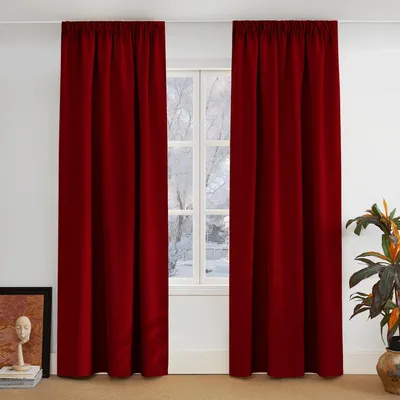 Zdjęcie produktu dla Zestaw 2 zasłon termoizolacyjnych, 228 x 228 cm, kolor czerwony
