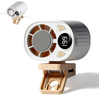 Produktbild von Clip Ventilator Auto USB wiederaufladbar, Mini Ventilator mit 199 Stufen, leise tragbarer Auto Lüfter 360° drehbar
