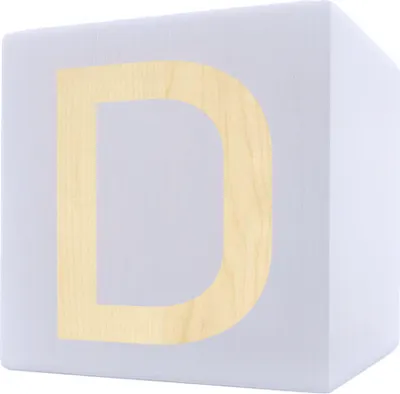 Produktbild von Holzbuchstabe Würfel, 5 x 5 cm, weiß, Buchstabe D