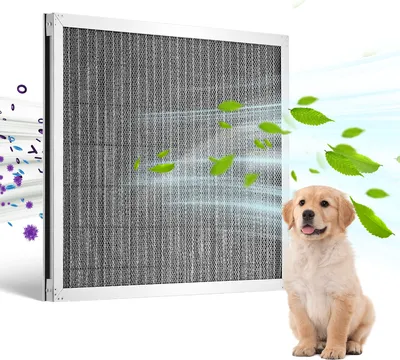 Zdjęcie produktu dla VEVOR elektrostatyczny filtr powietrza, 16 x 20 x 1 cal, zmywalny i wielokrotnego użytku aluminiowy filtr pieca AC/HVAC, MERV 8, długa żywotność, zdrowszy dom lub biuro (rzeczywisty rozmiar: 15,5 x 19,75 x 0,82 cala)