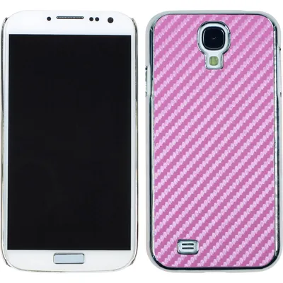 Produktbild von PhoneNatic Case kompatibel mit Samsung Galaxy S4 - Hülle pink Carbonoptik Hard-case + 2 Schutzfolien