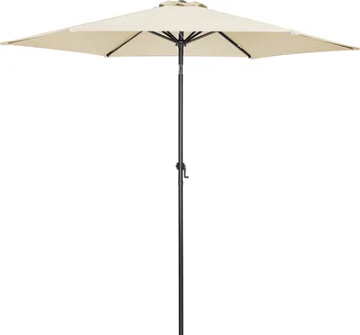 Produktbild von KINGSLEEVE® Sonnenschirm 300 cm UV Schutz 80+ Abdeckung Kurbel Knickbar Alu Rund Balkon Terrasse Garten Balkonschirm Kurbelschirm Marktschirm Beige