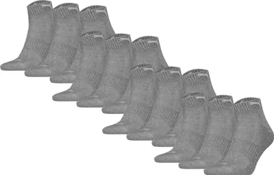 Produktbild von PUMA Uni Quartersocken, 12er Pack - Cushioned Quarter 12P, Logo, einfarbig Grau 43-46