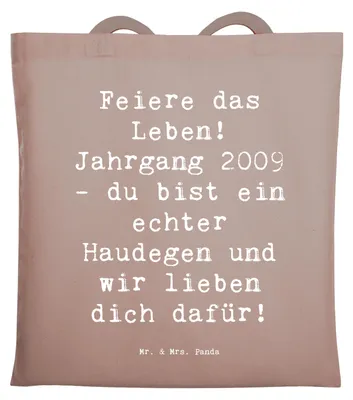 Produktbild von Mr. & Mrs. Panda Tote Bag Spruch 2009 Geburtstag - Braun Pastell - Geschenk, Geboren am, Feiere das Leben, Laptoptasche, Feier, Einzigartigkeit feiern, Happy Birthday