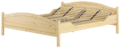 Produktbild von Klassisches Holzbett 180x200 Kiefer massiv Doppelbett V-60.30-18Federholzrahmen inkl.