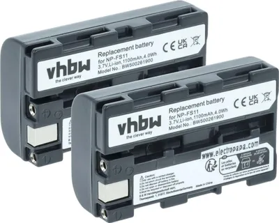 Produktbild von vhbw 2x Akku Ersatz für Sony NP-FS22, NP-FS33, NP-FS30, NP-FS31 für Videokamera Camcorder (1100 mAh, 3,6 V, Li-Ion)