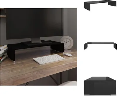 Obrázok produktu pre vidaXL TV stolík/poschodie na obrazovku sklenené čierne 60x25x11 cm - TV nábytok