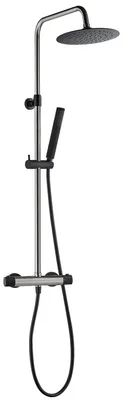 Image de Kissy colonne de douche thermostatique façon inox et noire Essebagno