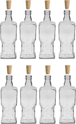 Produktbild von 8 x 500 ml Glasflaschen Zum Befüllen mit Stopfen Likörflaschen Essig-Öl Flaschen