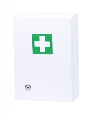 Image de Armoire de premiers secours murale en bois blanche pour 5 personnes