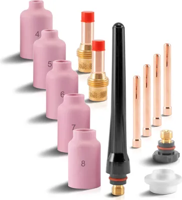 Produktbild von STAHLWERK Schweißzubehör WIG Gaslinsen Set 14-teilig für WP SR Binzel 17 18 26