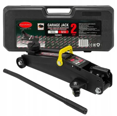 Productafbeelding van ROCKFORCE krik, model Żaba, 2,0 ton, bereik 135-385 mm, met koffer en rubberinzetstuk