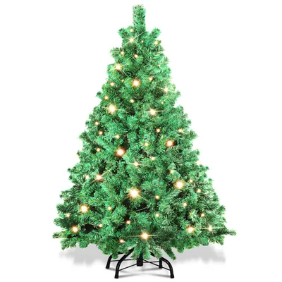 Produktbild von Jopassy Weihnachtsbaum Beflockung Schneestaub Weihnachtsdekoration Kunstbaum 120cm mit warmweißen LED