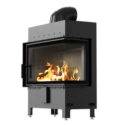 Immagine prodotto di Inserto per caminetto in acciaio KRATKI LUCY destro 14 kW Ø 200 rivestimento nero